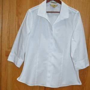 Gold Label Investments White Blouse Button Down Shirt NO IRON 18W
